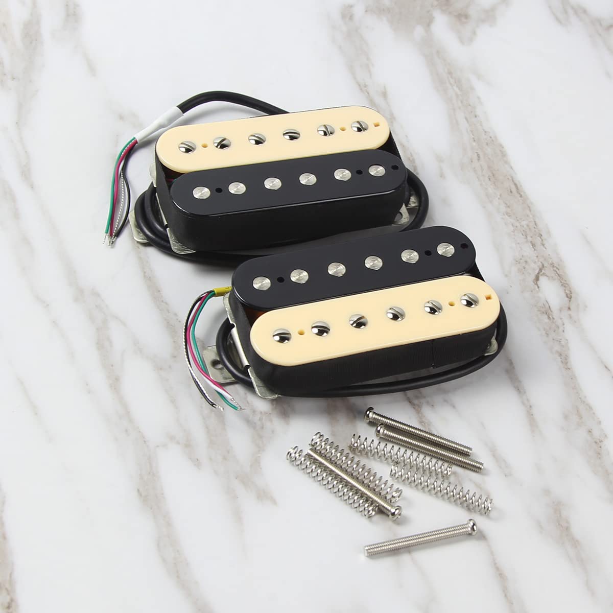FLEOR Alnico 2 Humbucker Pickup HBA2 Electric Guitar Humbucker Neck and Bridge Pickup Set-Zebra